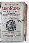 BARTHOLIN, THOMAS. De medicina Danorum domestica dissertationes X.  1666